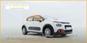 Citroen C3 after complete vehicle refurbishment process, prepared for professional photography and sales listing
